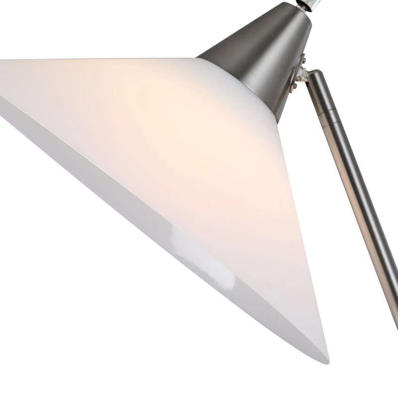 Lampa podłogowa HOMCOM z regulowaną głowicą, lampa stojąca, regulowana jasność, stal, kolor srebrny, 35 x 35 x 180 cm