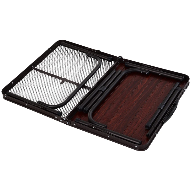 Outsunny® Stolik Kempingowy Składany Piknikowy 2-poziomowy Regulacja Wysokości Stop Aluminium