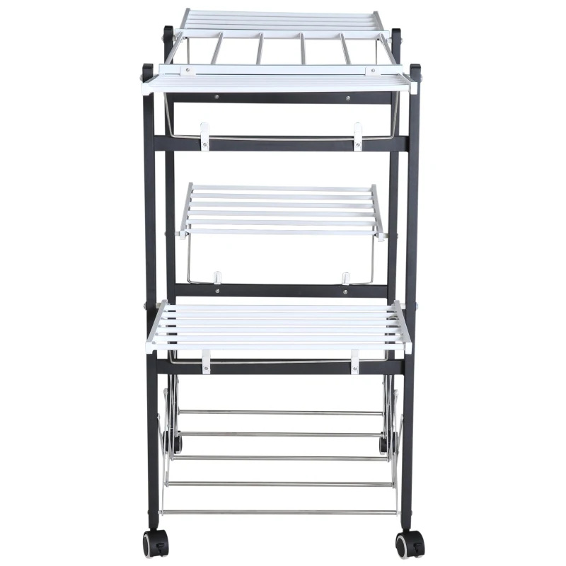 HOMCOM® STOJAK SUSZARKA NA PRANIE Z ROZKŁADANYMI SKRZYDŁAMI