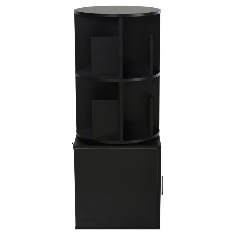 Regał na książki Regał 2 w 1 Regał obrotowy obrót o 360° zdejmowany czarny