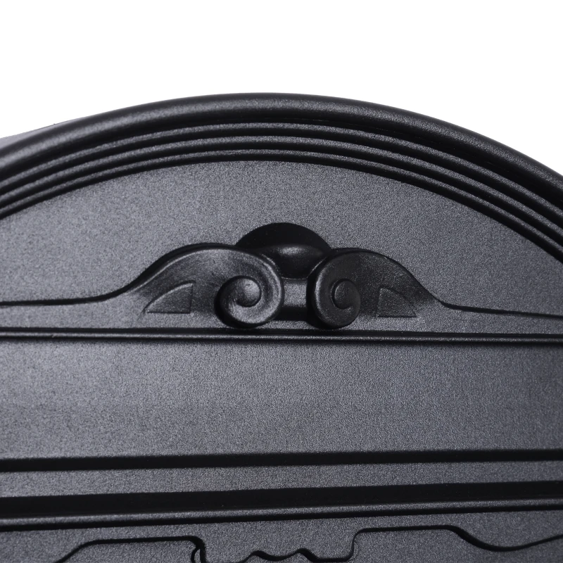 HOMCOM® SKRZYNKA NA LISTY ZAMYKANA Z OCHRONNĄ KLAPKĄ 2 KLUCZE ALUMINIOWA czarna 25,5 x 8,5 x 41 cm