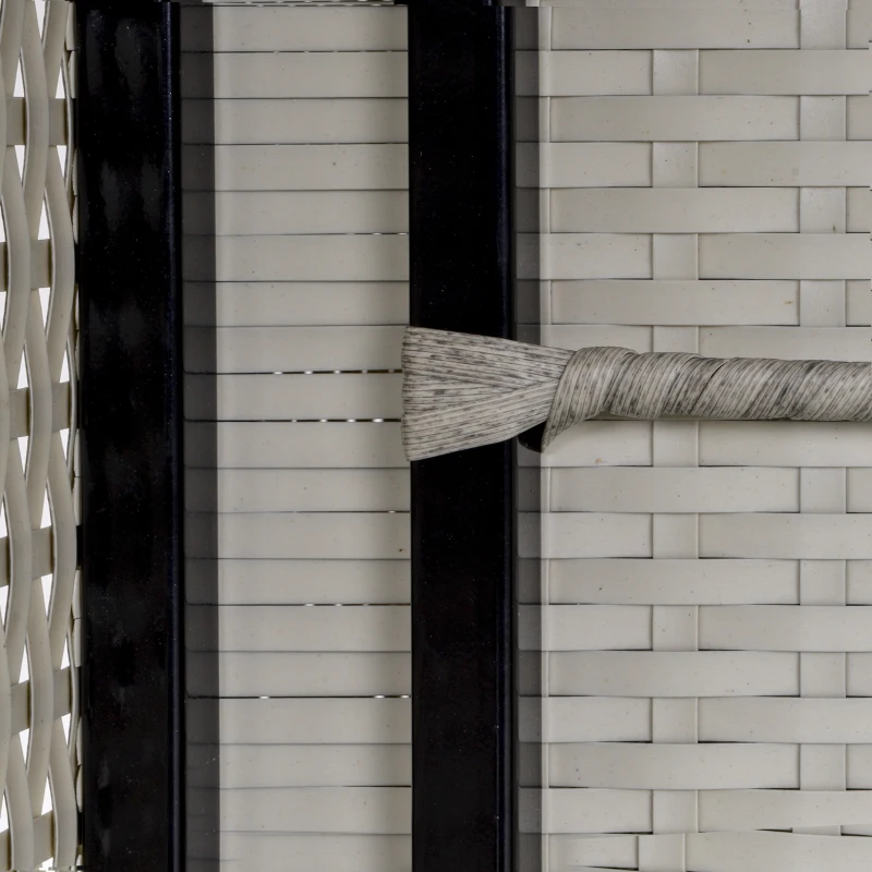 Pojedyncze krzesło z poduszką Krzesło ogrodowe rattanowe krzesło ogrodowe stalowoszare Outsunny®