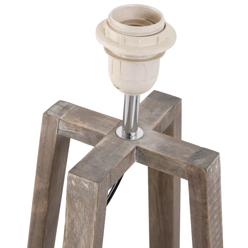 HOMCOM® LAMPKA STOŁOWA NOCNA STOJĄCA KLOSZ drewno szara 40 W styl skandynawski