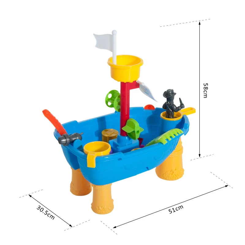 HOMCOM STÓŁ WODNY PIASKOWNICA AKCESORIA