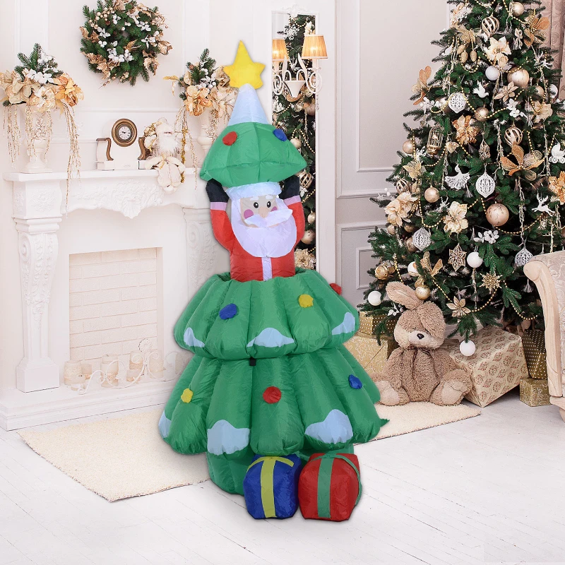 HOMCOM DMUCHANY MIKOŁAJ W CHOINCE POMPOWANY LED