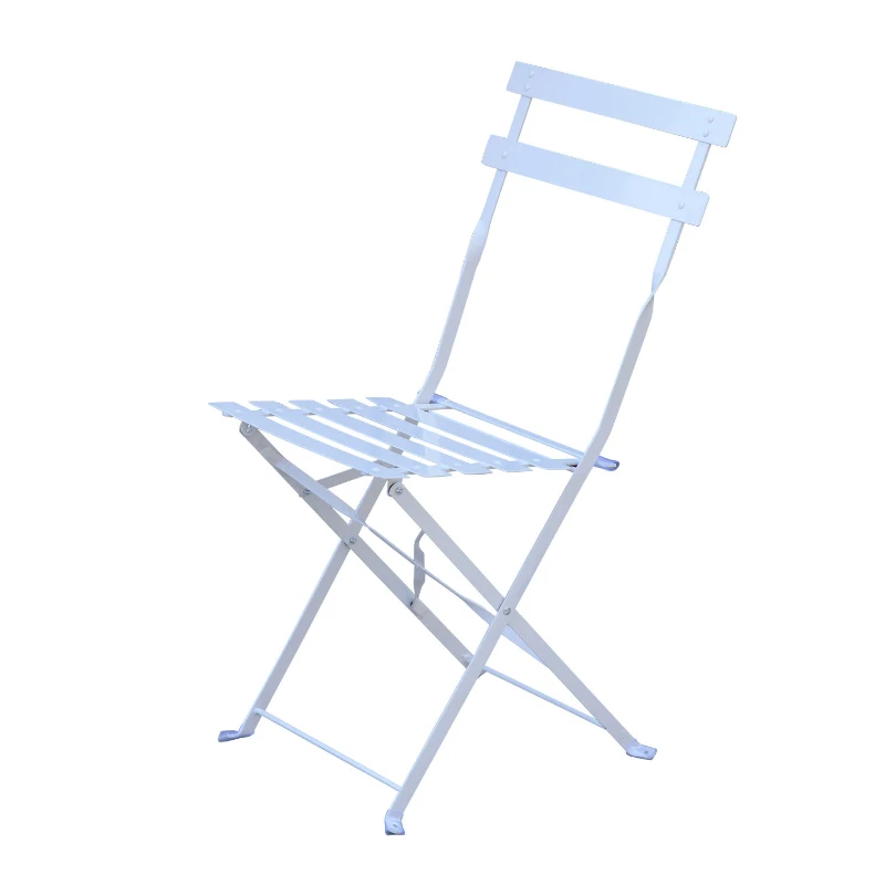 Outsunny MEBLE OGRODOWE METALOWE STÓŁ, KRZESŁA białe