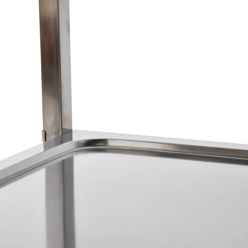 HOMCOM® WÓZEK BAROWY KUCHENNY Z 3 PÓŁKAMI srebrny