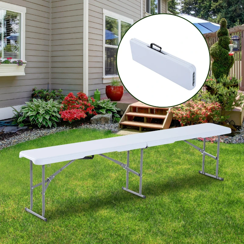 Outsunny SKŁADANA ŁAWKA OGRODOWA KEMPINGOWA stalowa