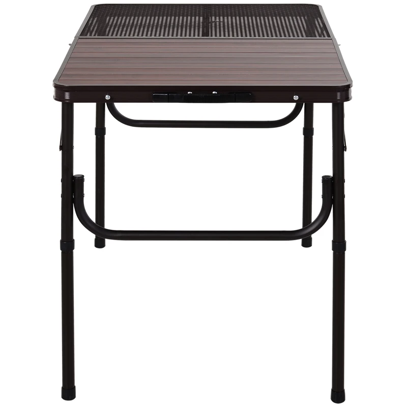 Outsunny® Stolik Kempingowy Składany Piknikowy 2-poziomowy Regulacja Wysokości Stop Aluminium