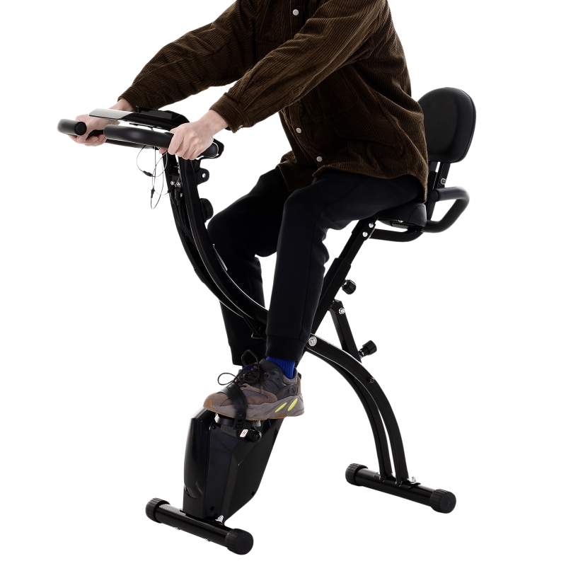 Rower treningowy rower stacjonarny 2 w 1 do użytku domowego stalowy czarny