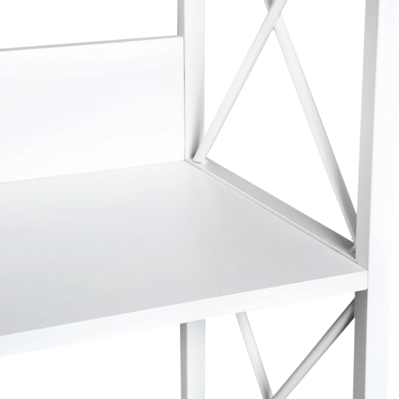 HOMCOM® REGAŁ NA KSIĄŻKI STOJĄCY 4 PÓŁKI metalowy biały