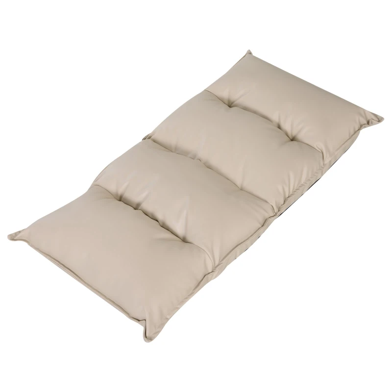 Homcom® Poduszka Siedzisko Podłogowe Krzesło Składane Worek do Siedzenia Poduszka Stadionowa Regulowane Oparcie PU Kremowy 55 X 45 X 67 cm