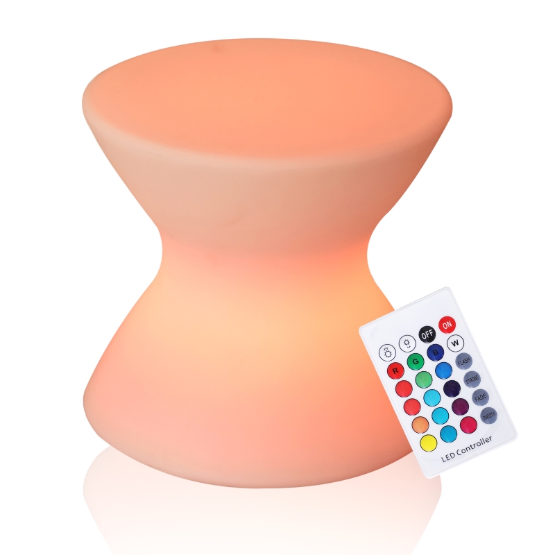 Outsunny® STOLIK LED STOŁEK LED LAMPA OGRODOWA 16 KOLORÓW ZMIANA KOLORÓW PILOT PE 40 x 40 x 36 cm