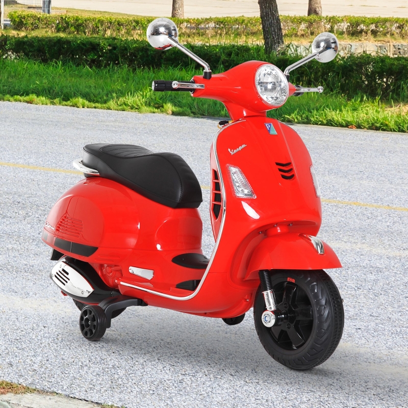 HOMCOM® MOTOREK ELEKTRYCZNY VESPA JEŹDZIK DLA DZIECI czerwony