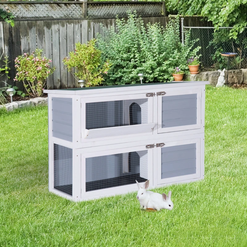 PawHut KLATKA DLA KRÓLIKÓW 2 POZIOMY KRÓLIKARNIA