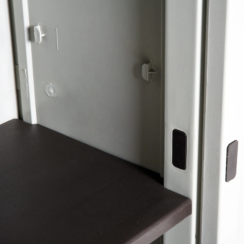 Outsunny PLASTIKOWA SZAFKA OGRODOWA 2 REGAŁY szara