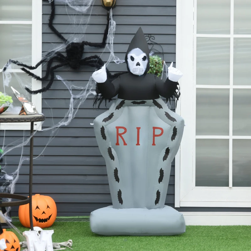 Halloween Nadmuchiwany duch z nagrobkiem świecąca zjawa dekoracja 180 cm