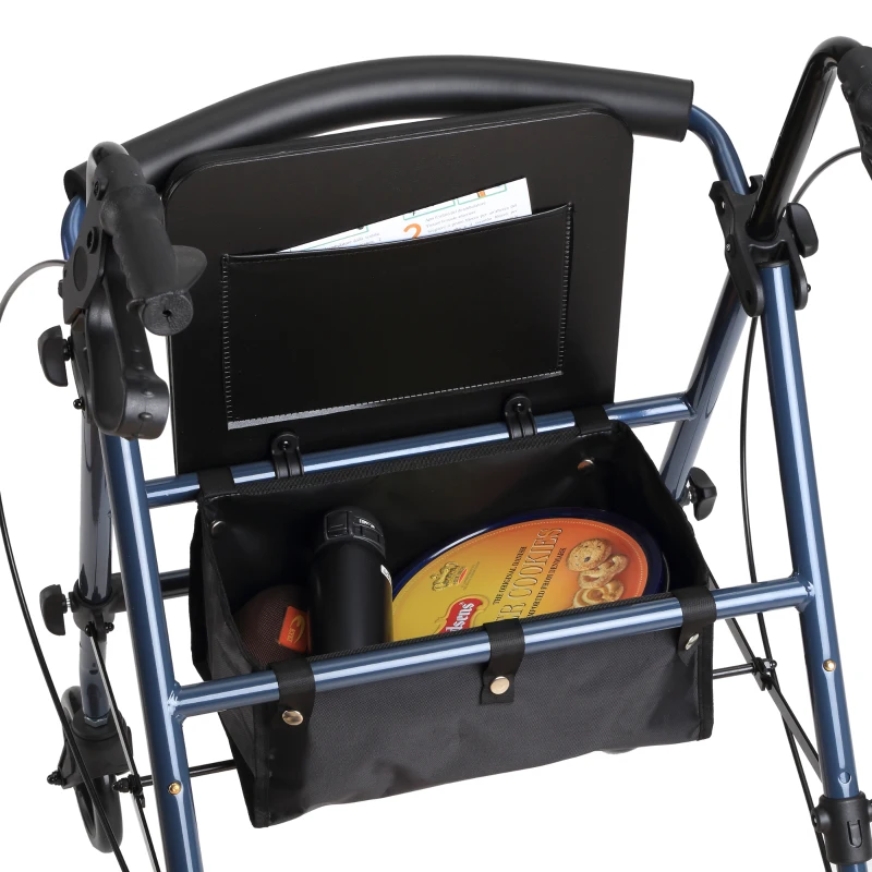 HOMCOM® CHODZIK BALKONIK DLA SENIORÓW REGULACJA WYSOKOŚCI stal czarny