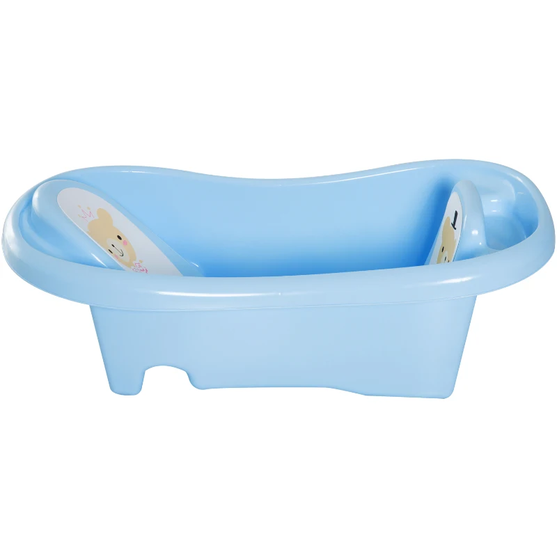 HOMCOM® WANIENKA KĄPIELOWA DLA DZIECI SIEDZENIE 2-POZIOMOWA niebieska