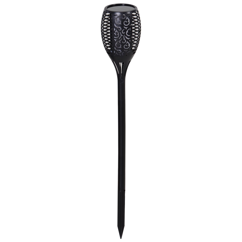 Zestaw oświetlenia solarnego Outsunny składający się z 2 lamp płomieniowych 51 diod LED wodoodporny plastik Ø12 x 78 cm
