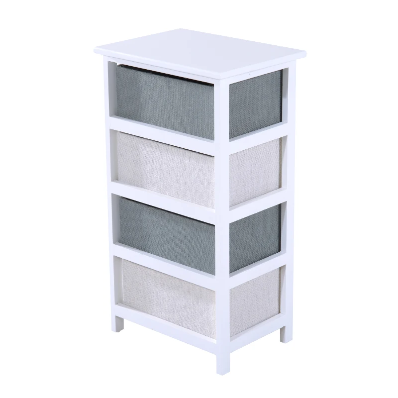 HOMCOM KOMODA REGAŁ Z 4 KOSZYKAMI biała