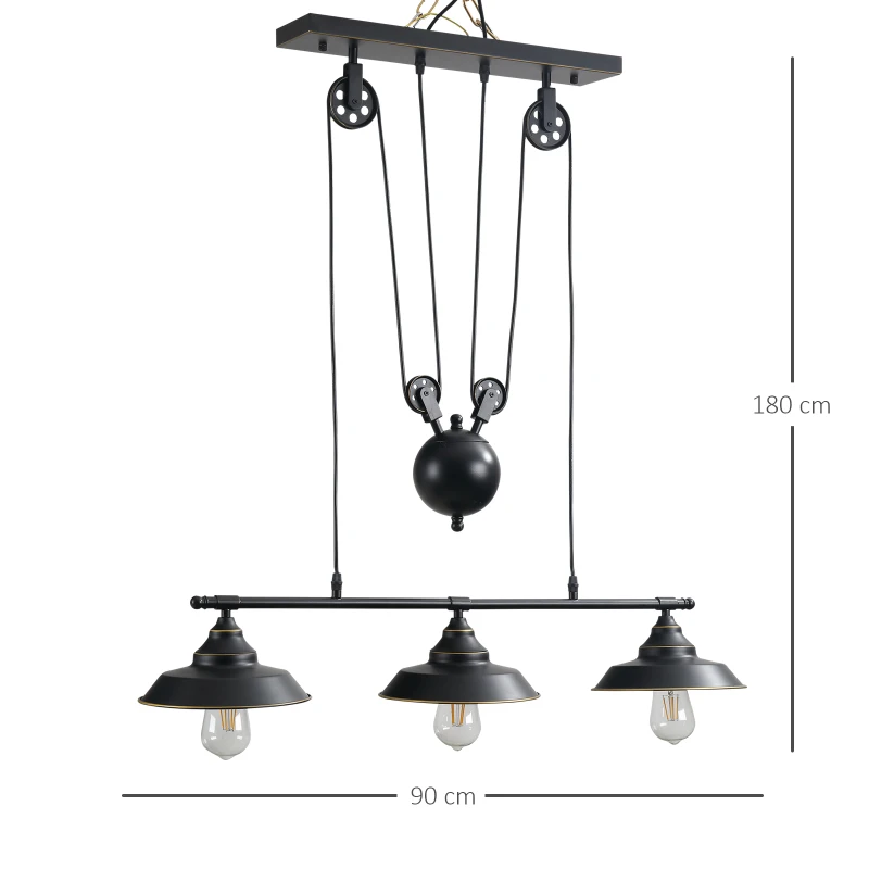 Lampa sufitowa Lampa wisząca industrialna vintage czarna
