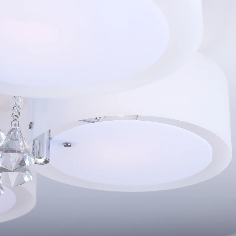 HOMCOM® LAMPA SUFITOWA ŻYRANDOL kryształowy 5xE27 OPRAWA 40W biała