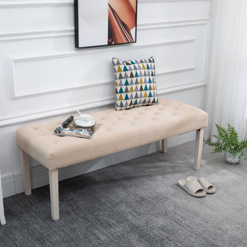 Homcom® Stolik Konsola z 2 Szufladami Kredens Przedpokój Lite Drewno Biały