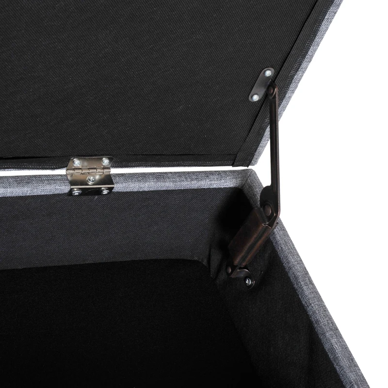 HOMCOM® TAPICEROWANA ŁAWKA ZE SCHOWKIEM szara