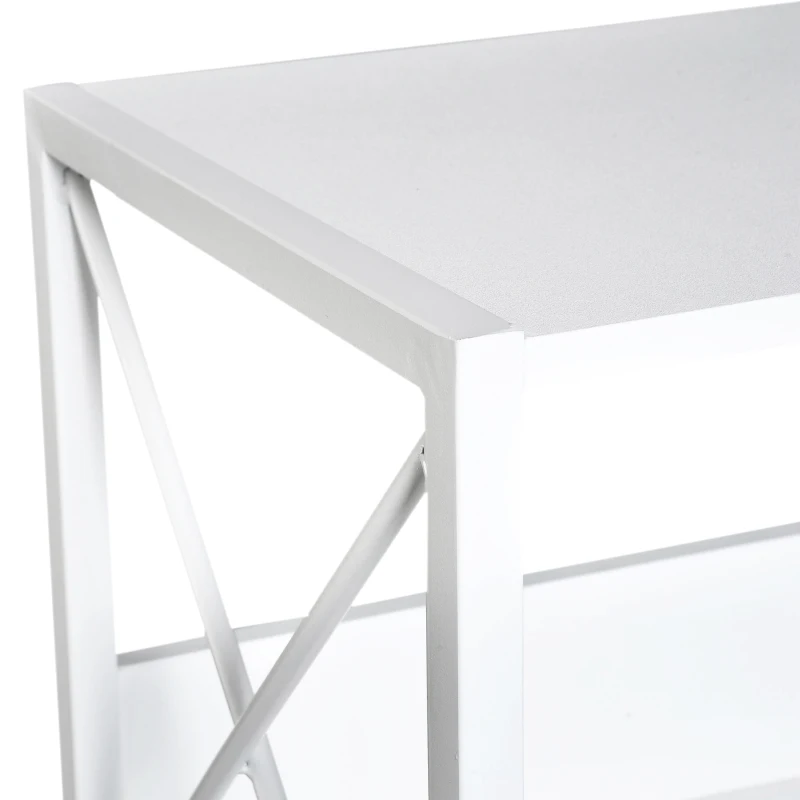 HOMCOM® REGAŁ NA KSIĄŻKI STOJĄCY 4 PÓŁKI metalowy biały