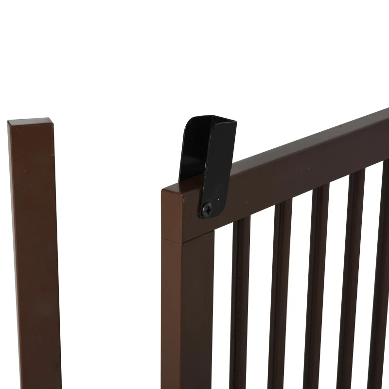 Barierka zabezpieczająca do drzwi dla psów Barierka odgradzająca Barierka zabezpieczająca Bramka dla psa drewno sosnowe brązowy