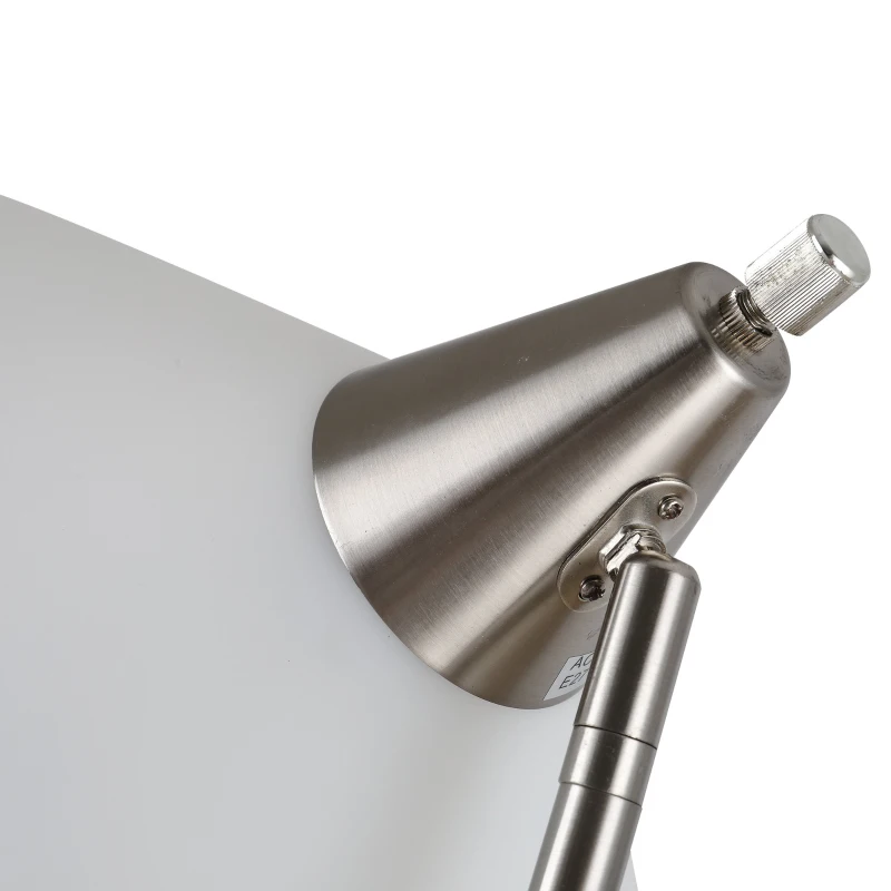 Lampa podłogowa HOMCOM z regulowaną głowicą, lampa stojąca, regulowana jasność, stal, kolor srebrny, 35 x 35 x 180 cm