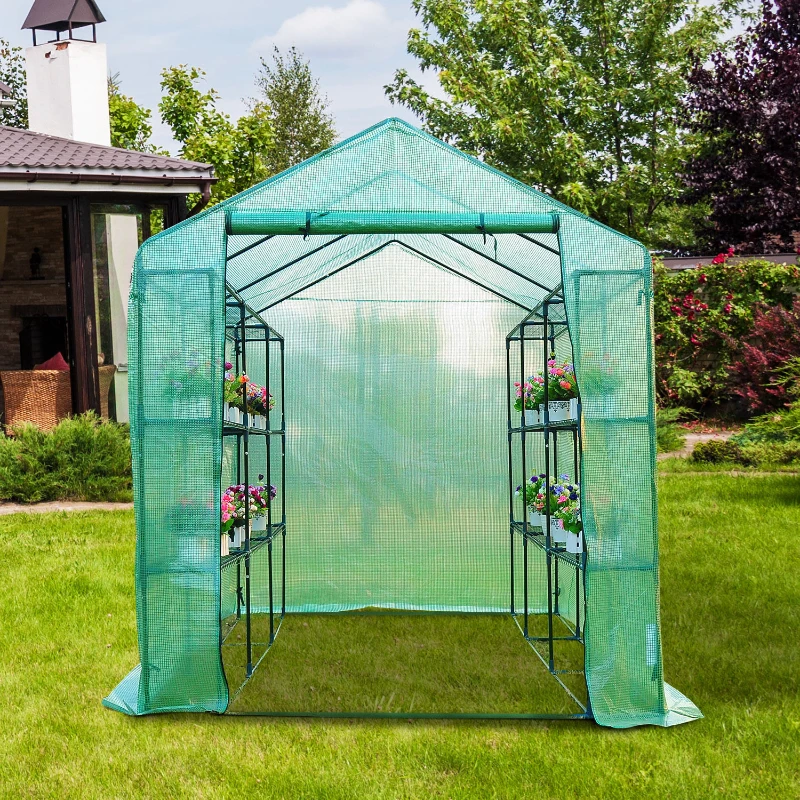 Outsunny SZKLARNIA TUNEL OGRODOWY PÓŁKI