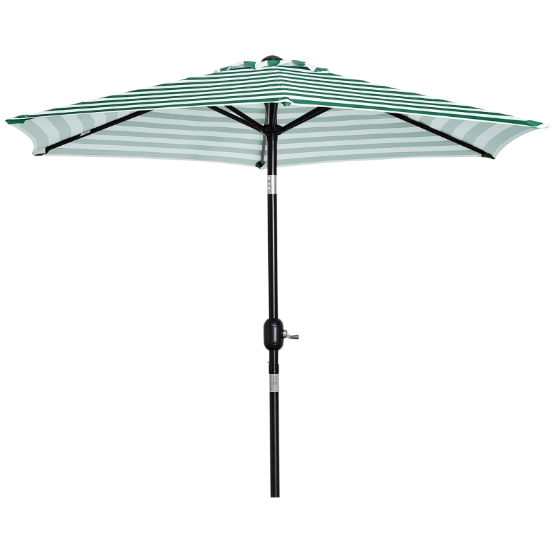 Parasol ogrodowy na zewnątrz park balkon rama stalowy zielone paski