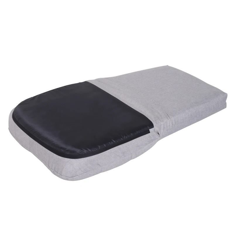 HOMCOM® SIEDZISKO KRZESŁO TAPICEROWANE FOTEL NISKI BEZ NÓŻEK Z OPARCIEM 5-STOPNIOWA REGULACJA len metalowy stelaż jasnoszary 63 x T65 x 60 cm