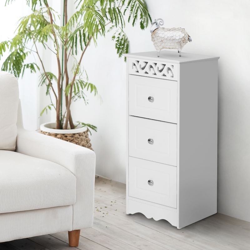 HOMCOM® SZAFKA ŁAZIENKOWA KUCHENNA NA DOKUMENTY MDF biała 29,8 x 29,8 x 68,5 cm