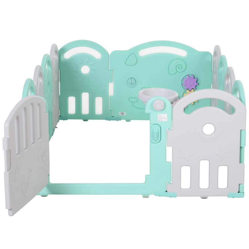 Kojec dziecięcy barierka 12 elementów siatka ochronna HDPE zielona