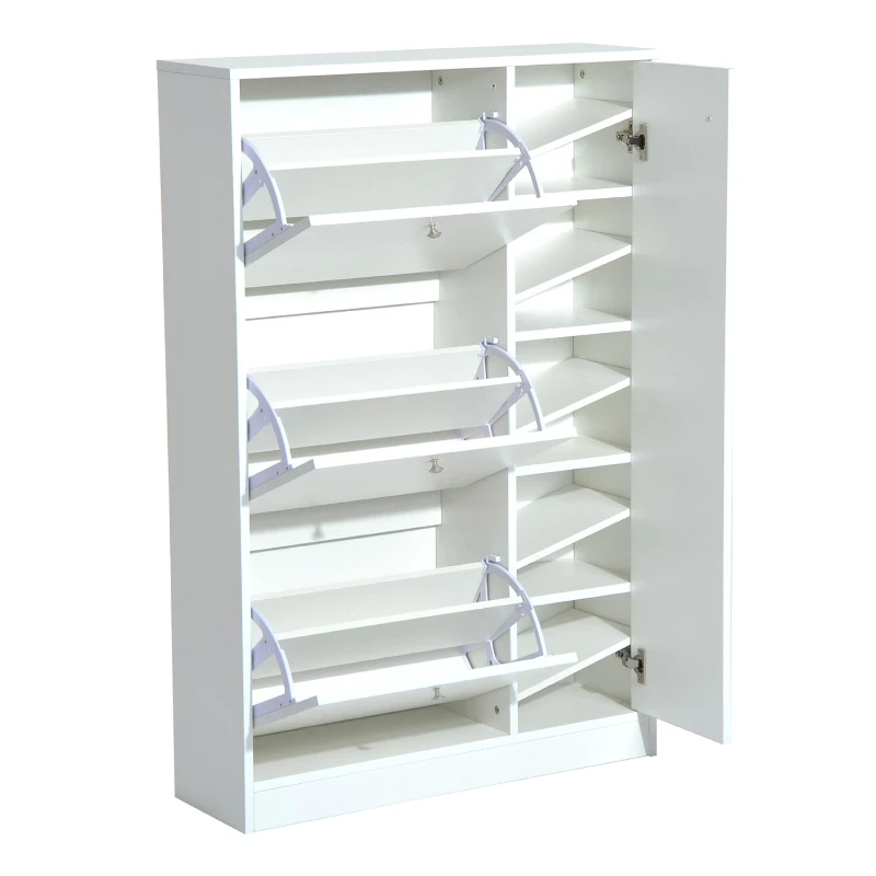 HOMCOM SZAFKA NA BUTY REGAŁ 3 PÓŁKI BIAŁA