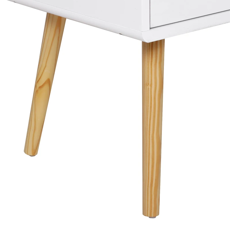 HOMCOM® SZAFKA NOCNA Z 3 SZUFLADAMI STOLIK SZAFKA DO PRZEDPOKOJU drewno biały 73 x 40 x 81,5 cm