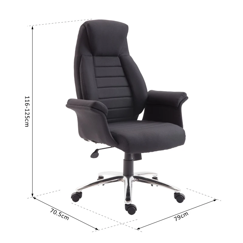 HOMCOM Fotel biurowy Krzesło regulowane czarny