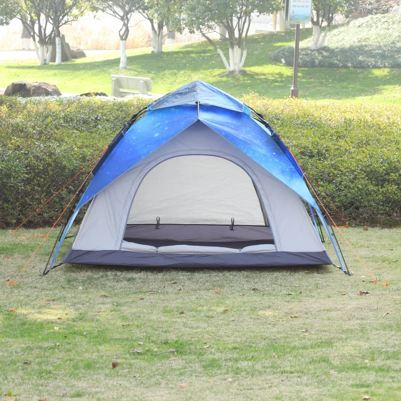 Namiot kempingowy turystyczny kopułowy dla 3-4 osób poliester Outsunny