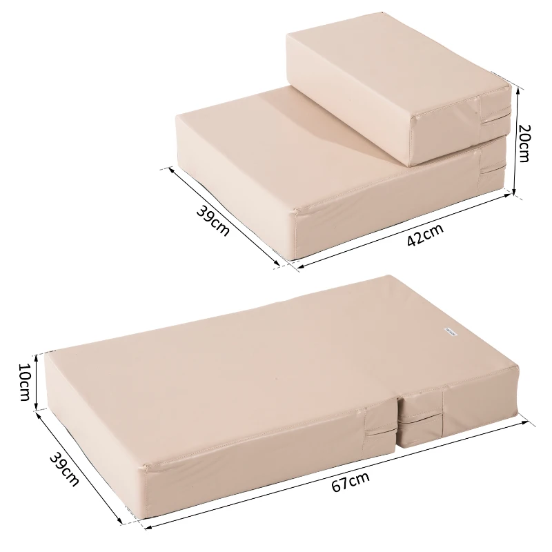 PawHut® SCHODKI DLA PSA KOTA PODEST DLA ZWIERZĄT SKŁADANE żółtobrązowe 42 x 39 x 20 cm (DxSxW)