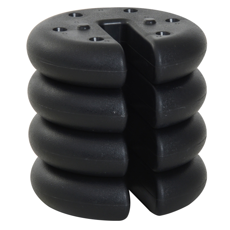 Outsunny® 4 OBCIĄŻNIKI DO PAWILONU NAMIOTU IMPREZOWEGO NAPEŁNIENIE DO 5 KG TWORZYWO HDPE czarne Ø25 x 6 cm