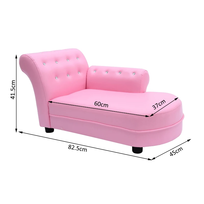 HOMCOM SOFA DZIECIĘCA KANAPA RÓŻOWA