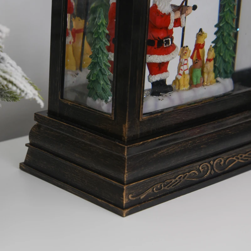 Lampion bożonarodzeniowy śnieżny ze Świętym Mikołajem grającym na skrzypcach muzyka timer 6 h USB / na baterie