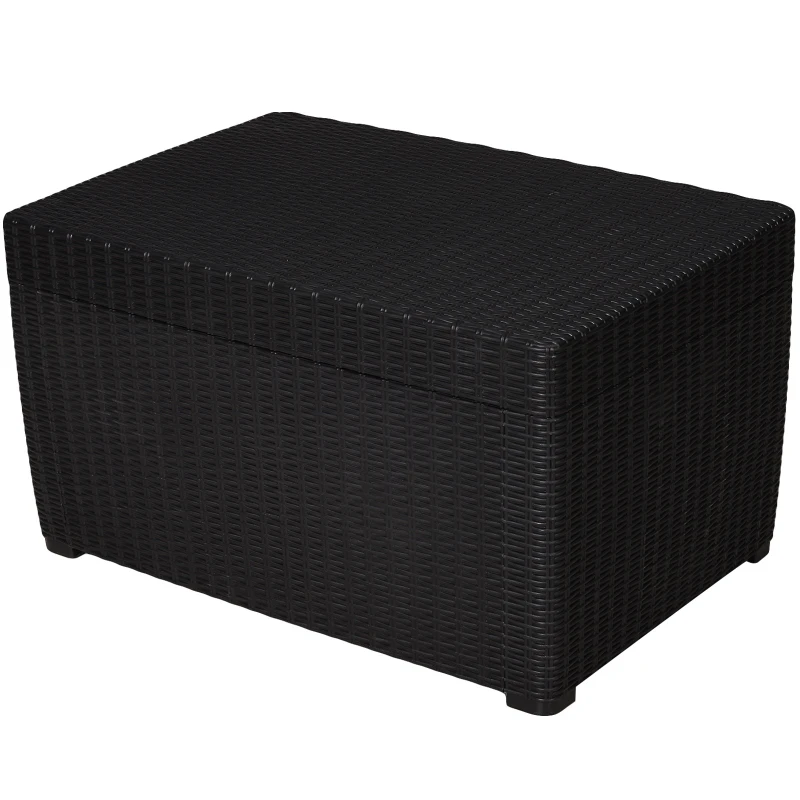 Outsunny® 4-częściowy Zestaw Mebli Ogrodowych Fotele Sofa Poduszki Stolik ze Schowkiem