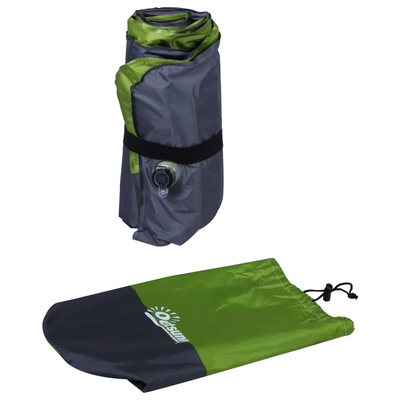 Outsunny® Materac Kempingowy Łóżko Dmuchane Automatycznie Mata do Spania Pongee Zielony
