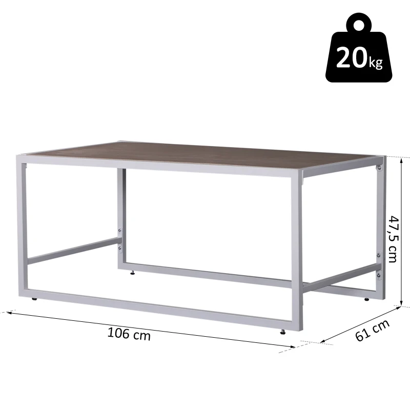 HOMCOM® STOLIK KAWOWY VINTAGE DO SALONU METALOWY STELAŻ MAZEROWANY