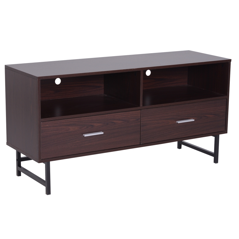 HOMCOM® STOLIK KOMODA RTV SZAFKA 2 X SZUFLADA drewno ciemna kawa 120 x 39,5 x 60,5 cm