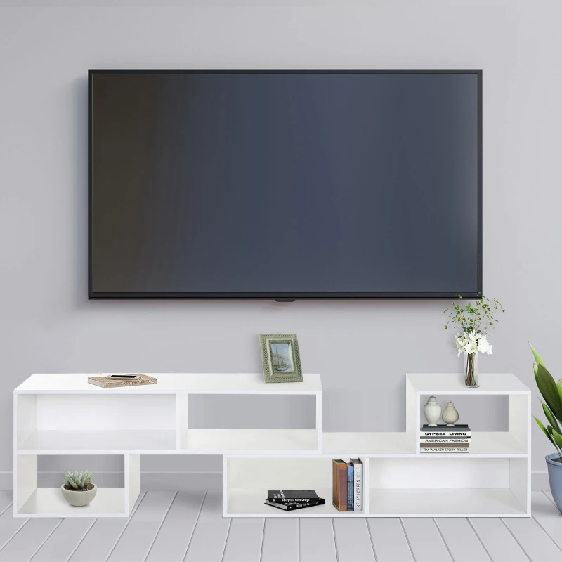 HOMCOM® REGAŁ NA KSIĄŻKI STOJĄCY NA AKTA 2-CZĘŚCIOWY DO BIURA MDF biały 120 x 35 x 50 cm